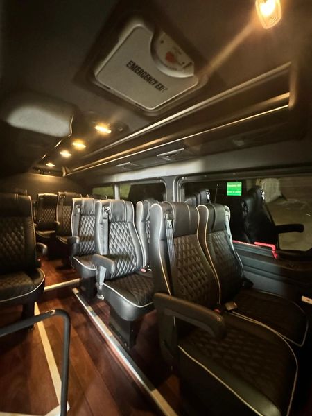 Leather seating inside a chauffeur van
